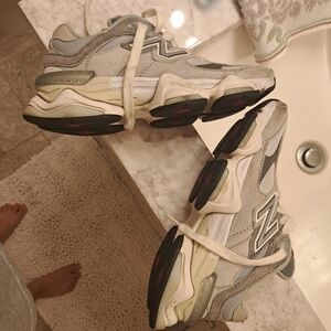 New Balance 9060 Gray and White Sneakers